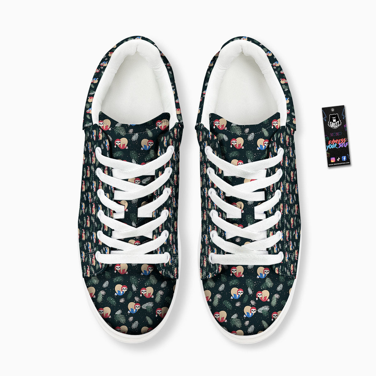 Sloths Sleeping Christmas Print Pattern Platform Shoes-grizzshop