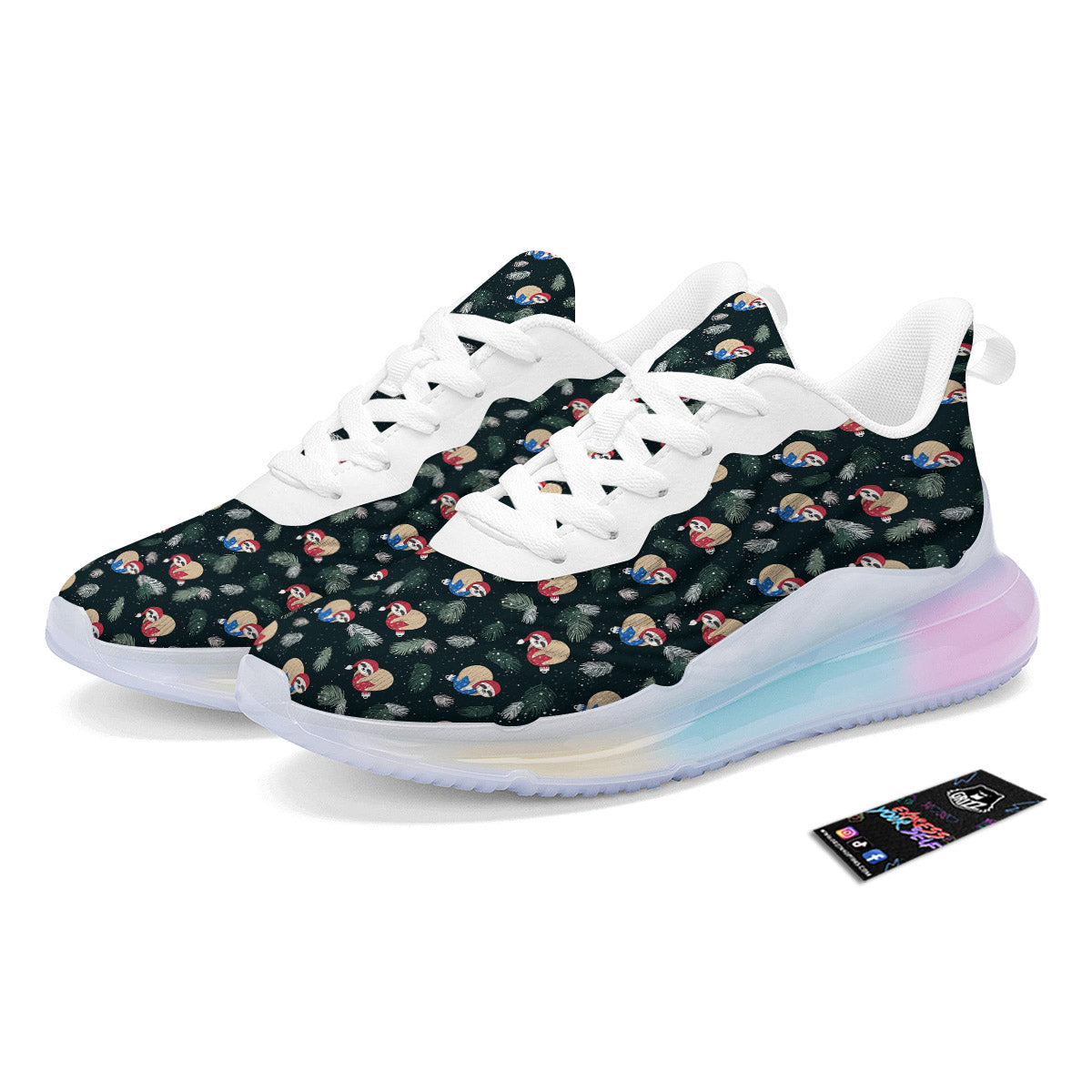 Sloths Sleeping Christmas Print Pattern Running Sneakers-grizzshop