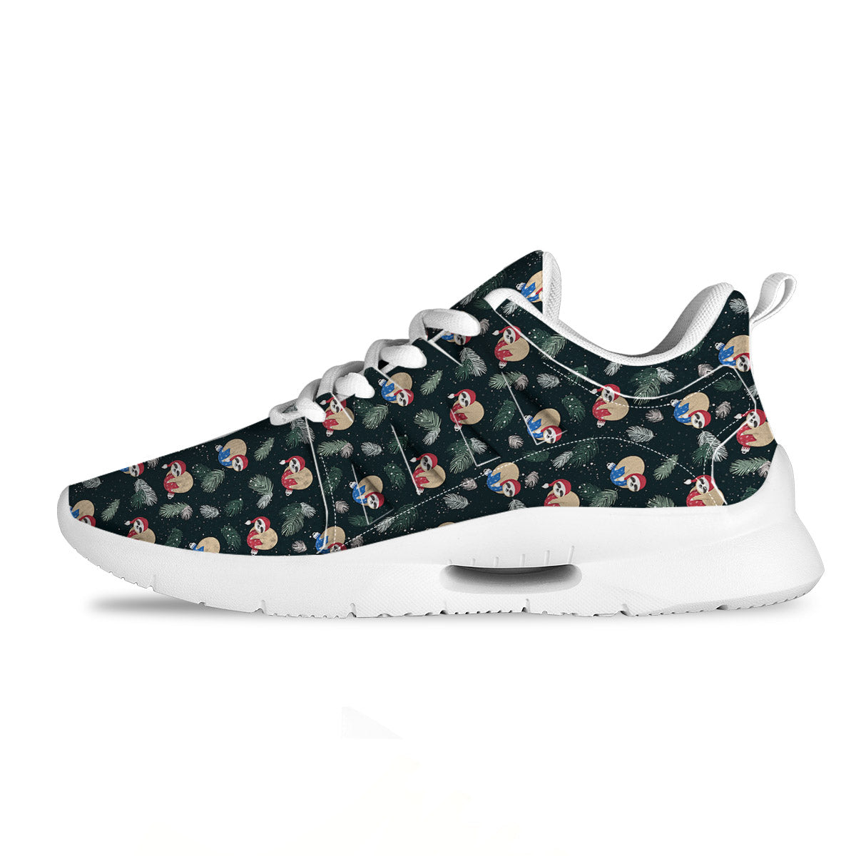 Sloths Sleeping Christmas Print Pattern Tennis Shoes-grizzshop