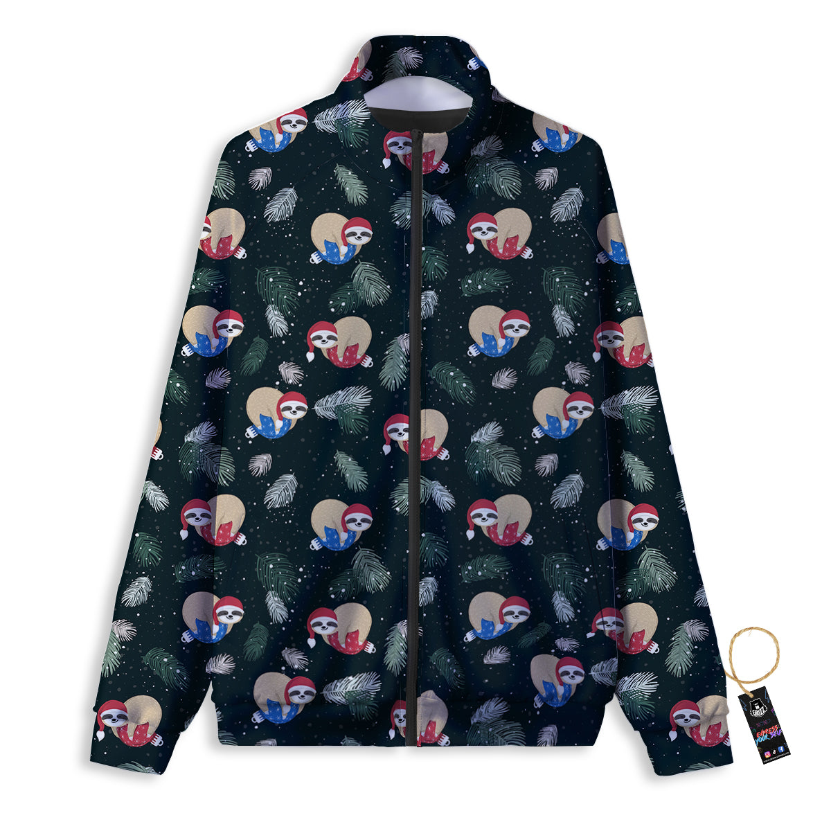 Sloths Sleeping Christmas Print Pattern Track Jacket-grizzshop
