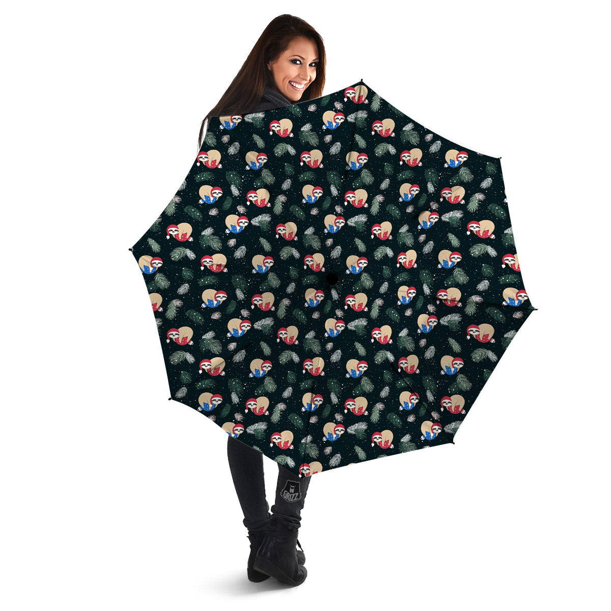 Sloths Sleeping Christmas Print Pattern Umbrella-grizzshop