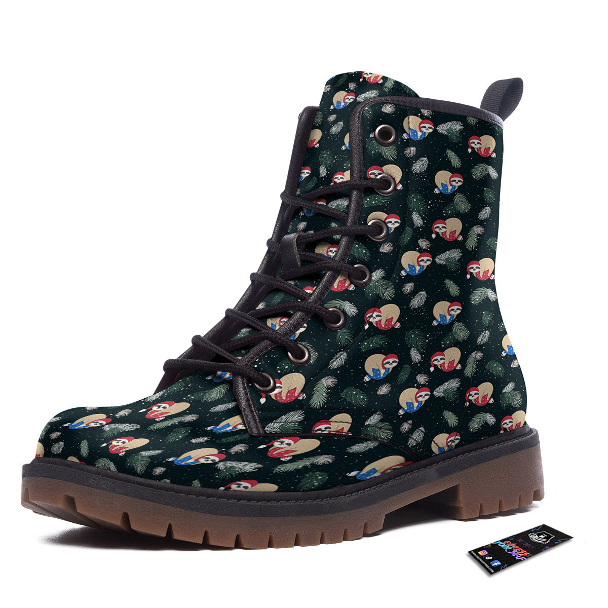 Sloths Sleeping Christmas Print Pattern Work Boots-grizzshop