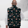 Sloths Sleeping Christmas Print Pattern Down Vest