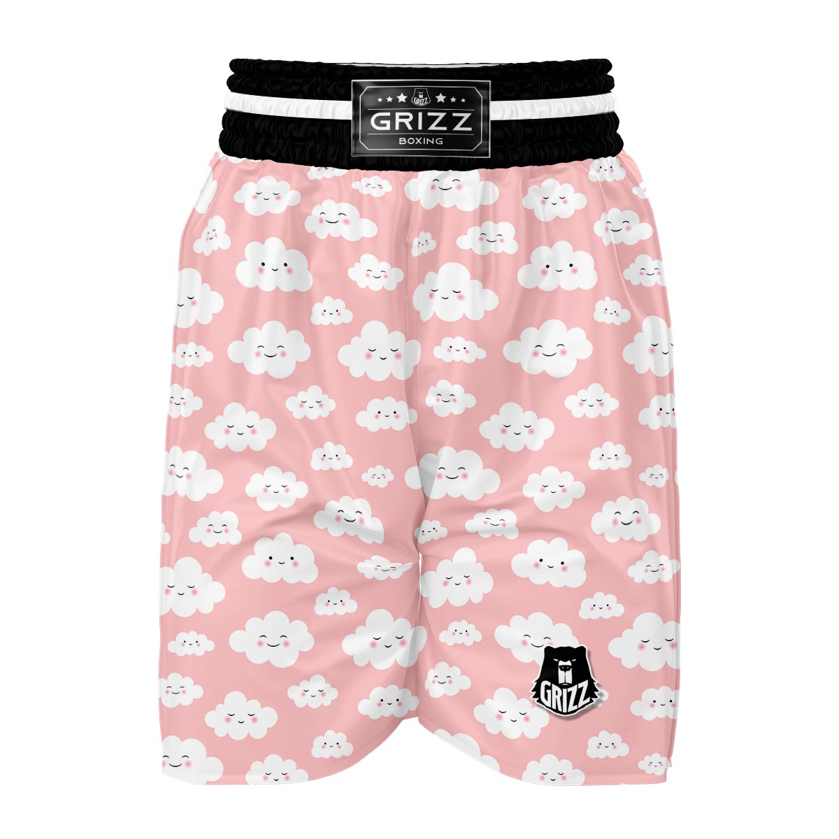 Smile Cloud Pattern Print Boxing Shorts-grizzshop