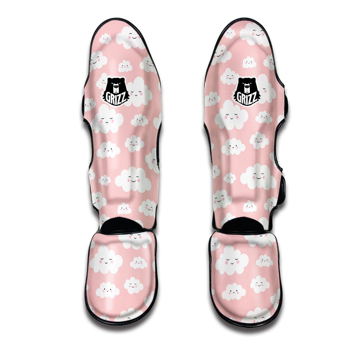 Smile Cloud Pattern Print Muay Thai Shin Guards-grizzshop