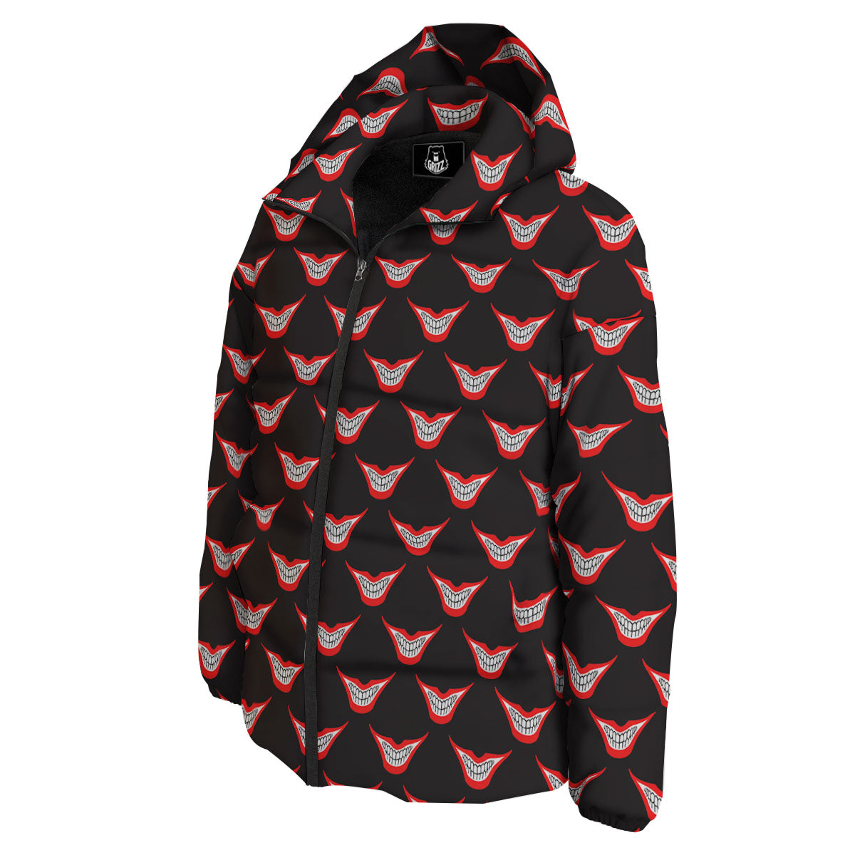 Smile Joker Print Pattern Down Jacket-grizzshop
