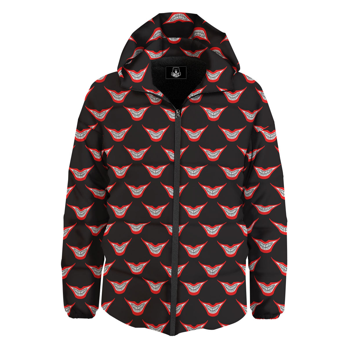Smile Joker Print Pattern Down Jacket-grizzshop