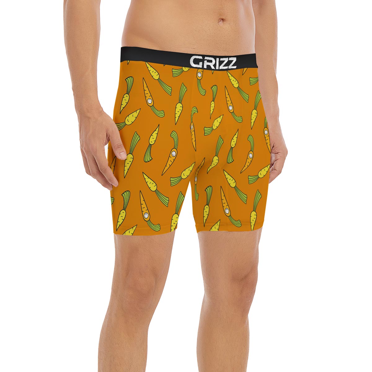 Smiley Carrot Print Pattern Boxer Briefs-grizzshop