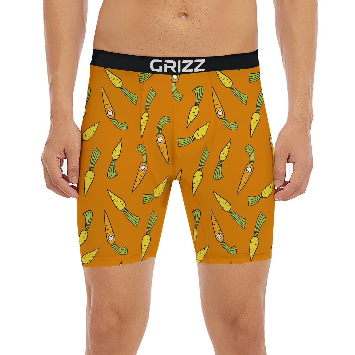 Smiley Carrot Print Pattern Boxer Briefs-grizzshop