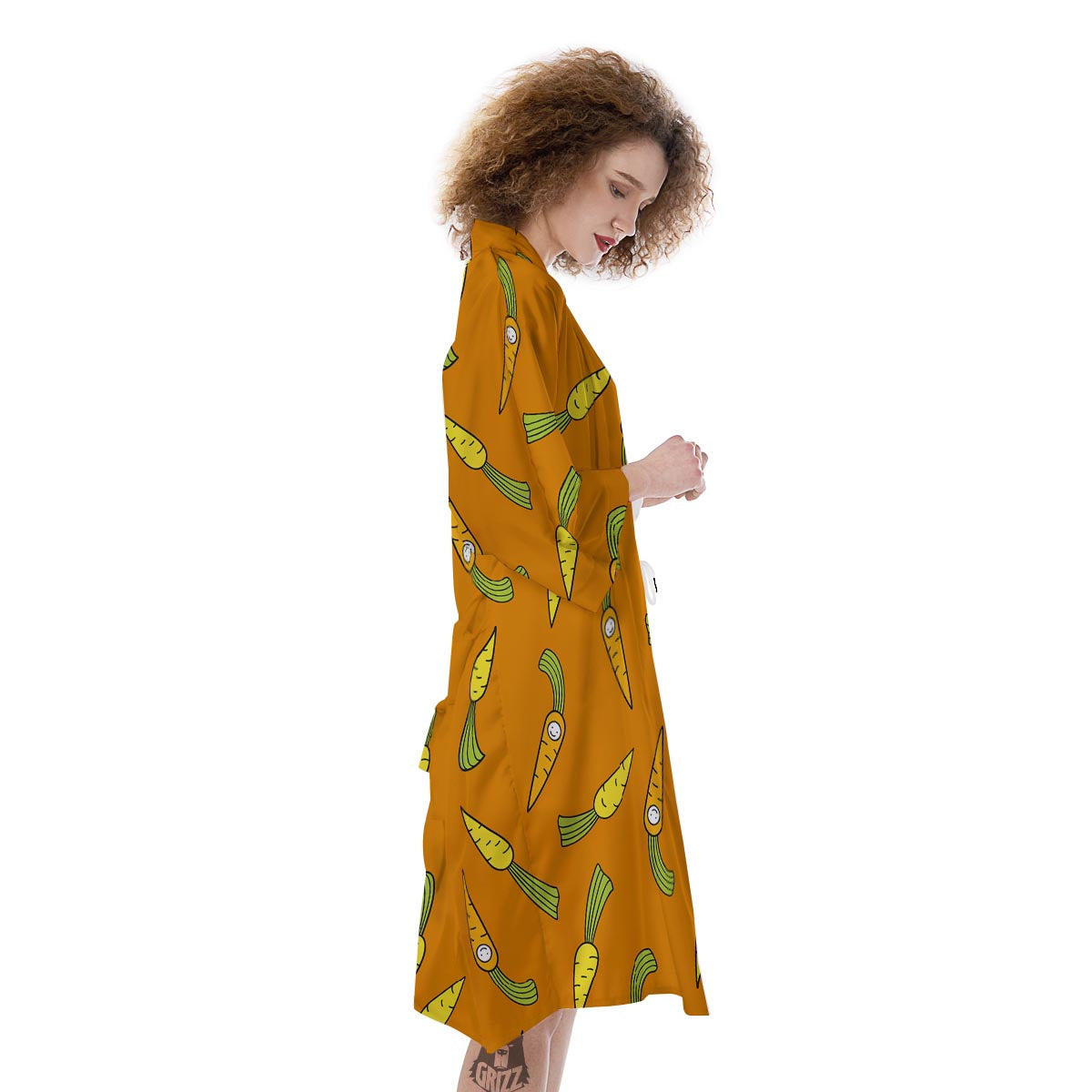 Smiley Carrot Print Pattern Kimono-grizzshop