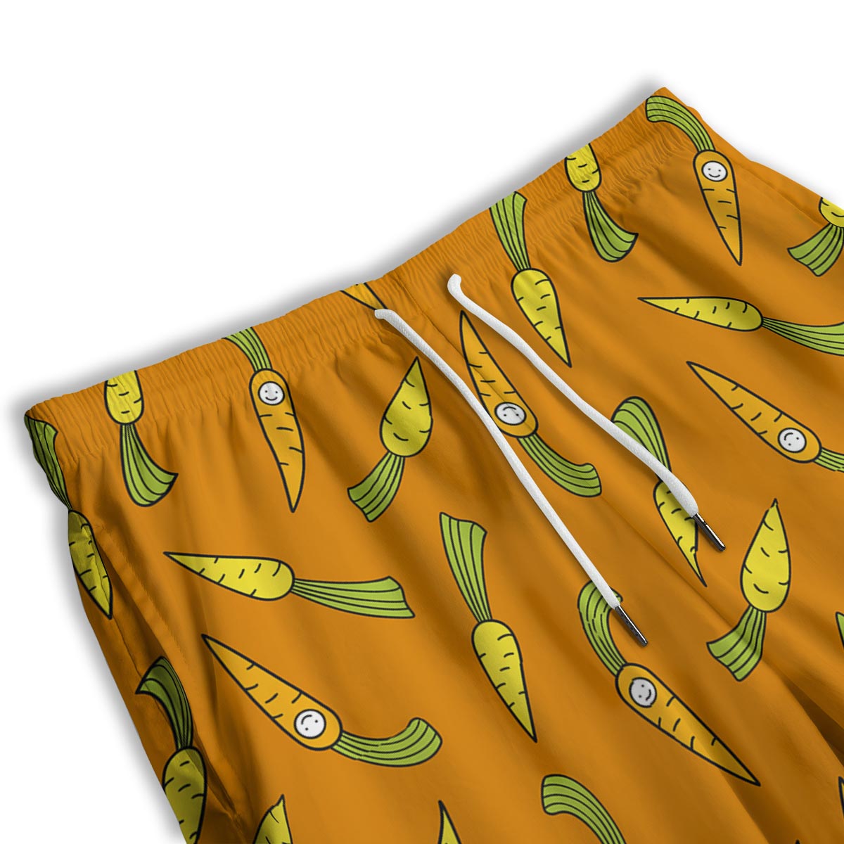 Smiley Carrot Print Pattern Men's Athletic Shorts