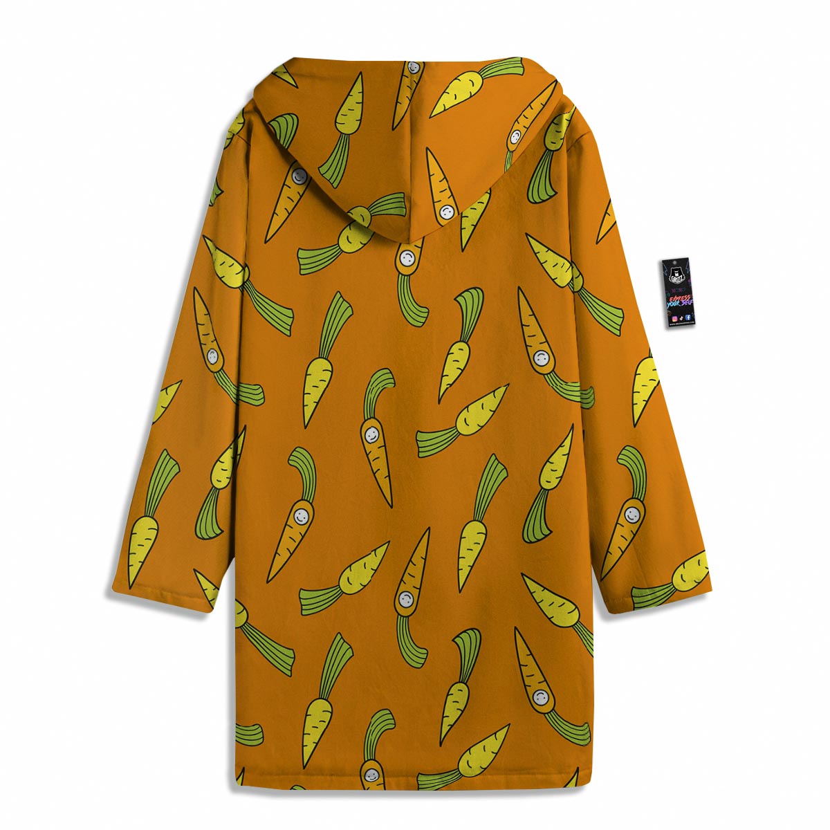 Smiley Carrot Print Pattern Men's Windbreaker Jacket-grizzshop