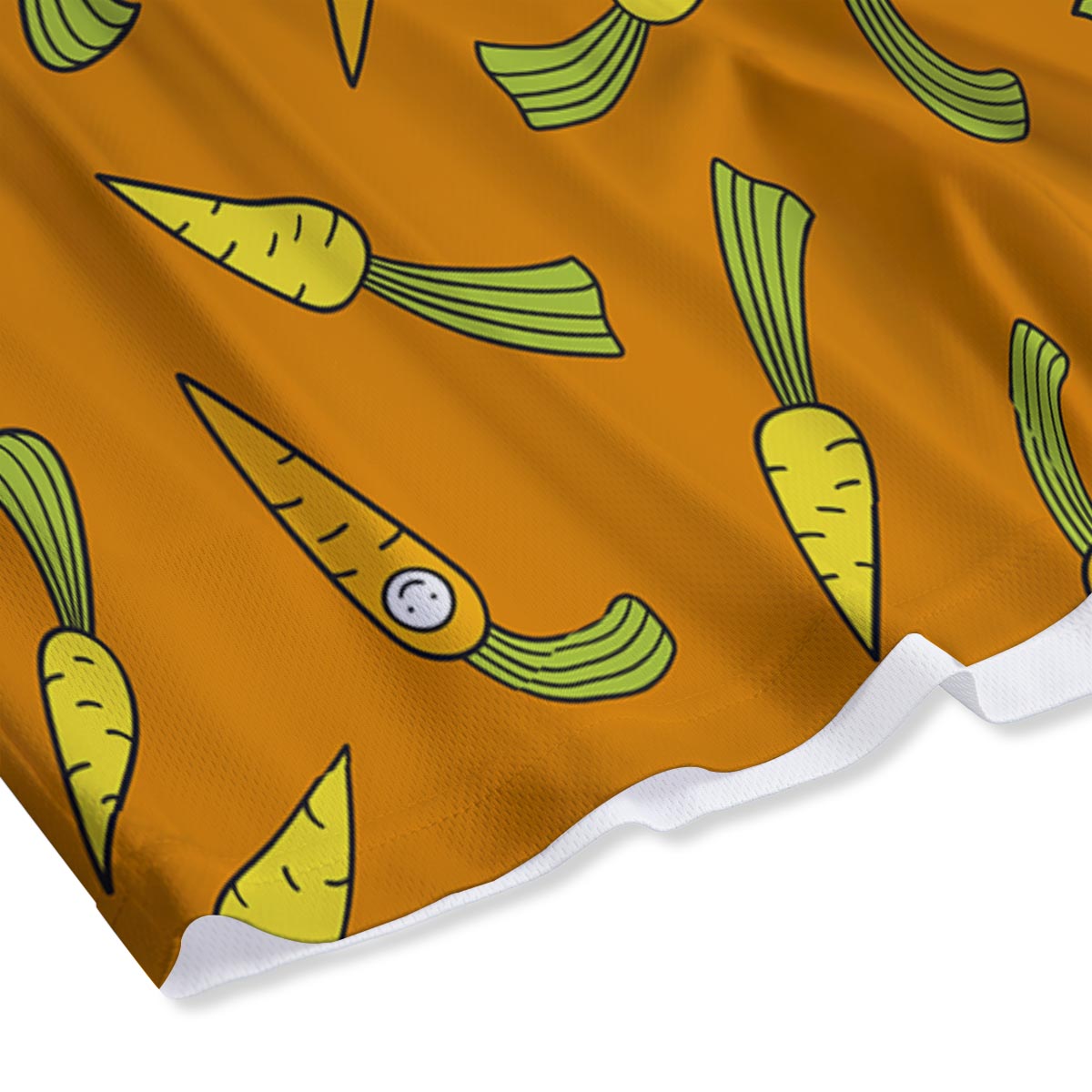 Smiley Carrot Print Pattern Mesh Shorts