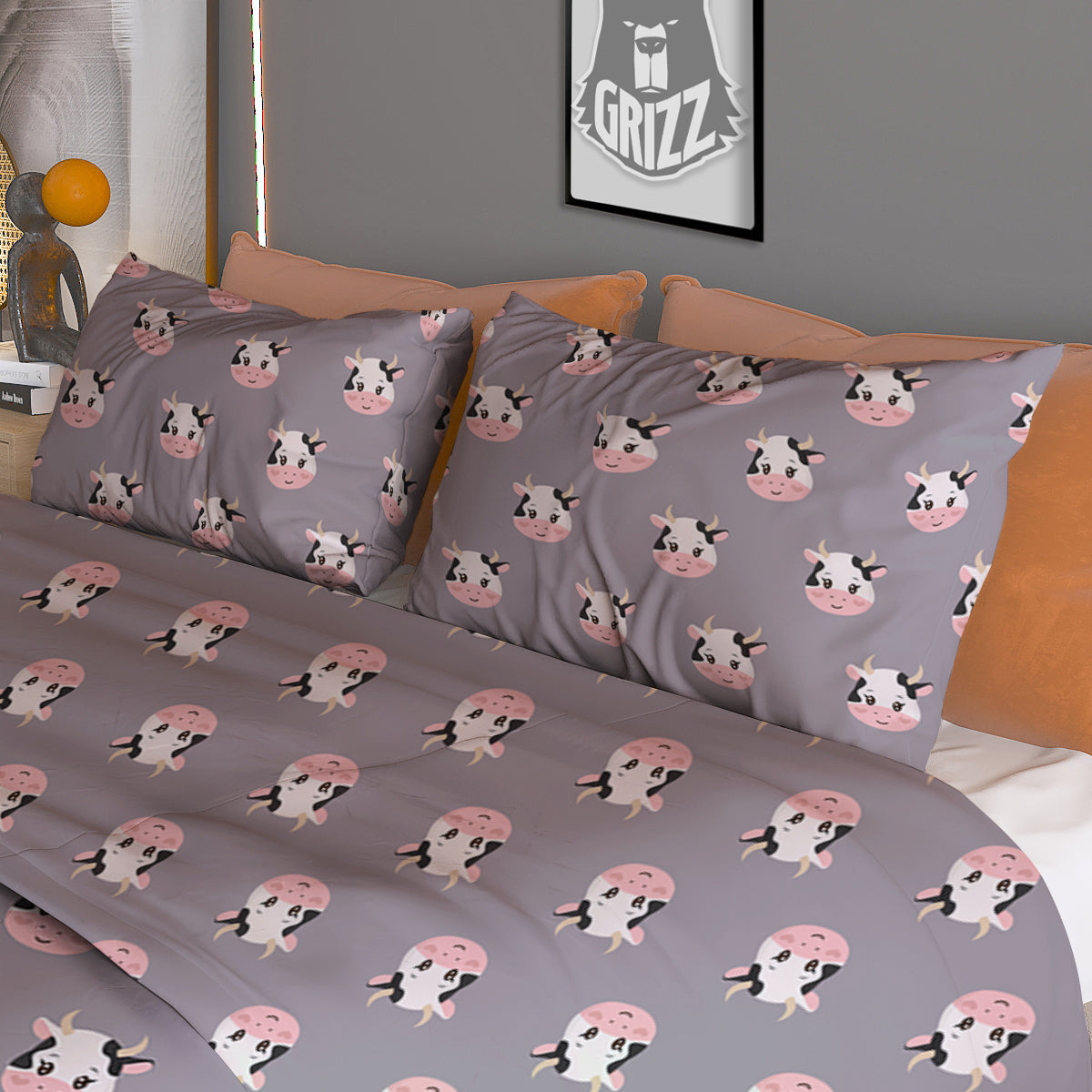 Scorpio Gold Print Duvet Cover Bedding Set