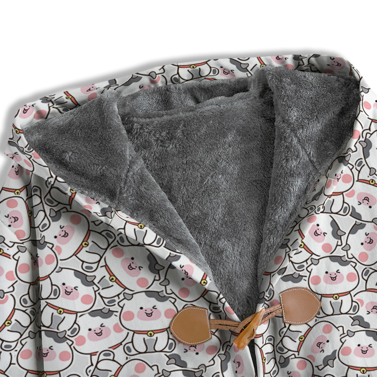Smiley Cow Cute Print Pattern Men's Windbreaker Jacket-grizzshop