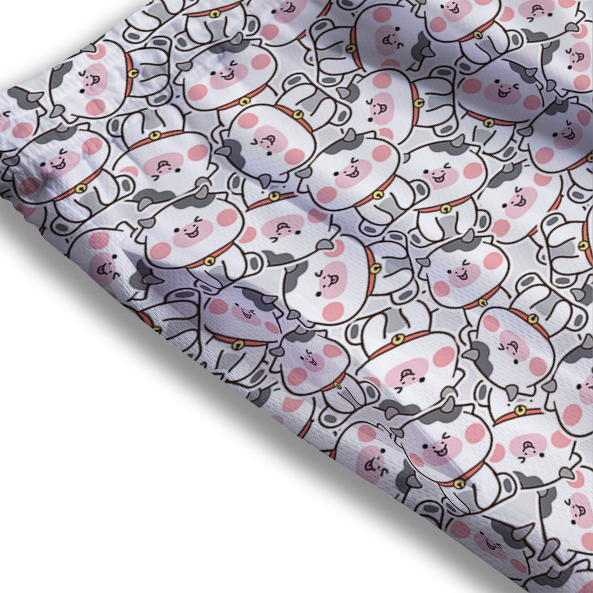 Smiley Cow Cute Print Pattern Mesh Shorts