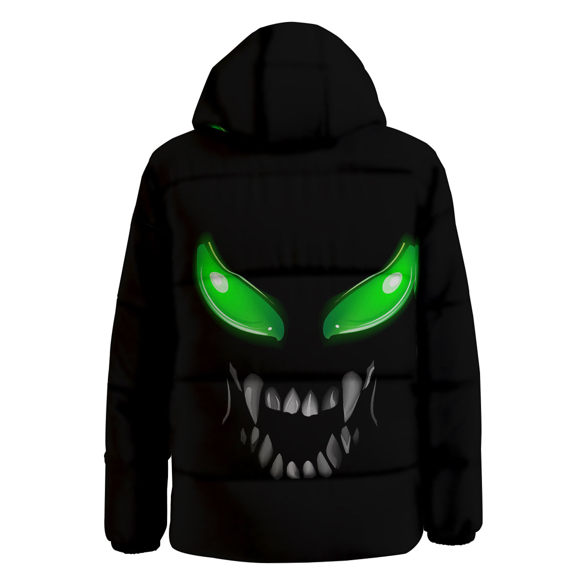 Smiley Face Monster Black Print Down Jacket-grizzshop