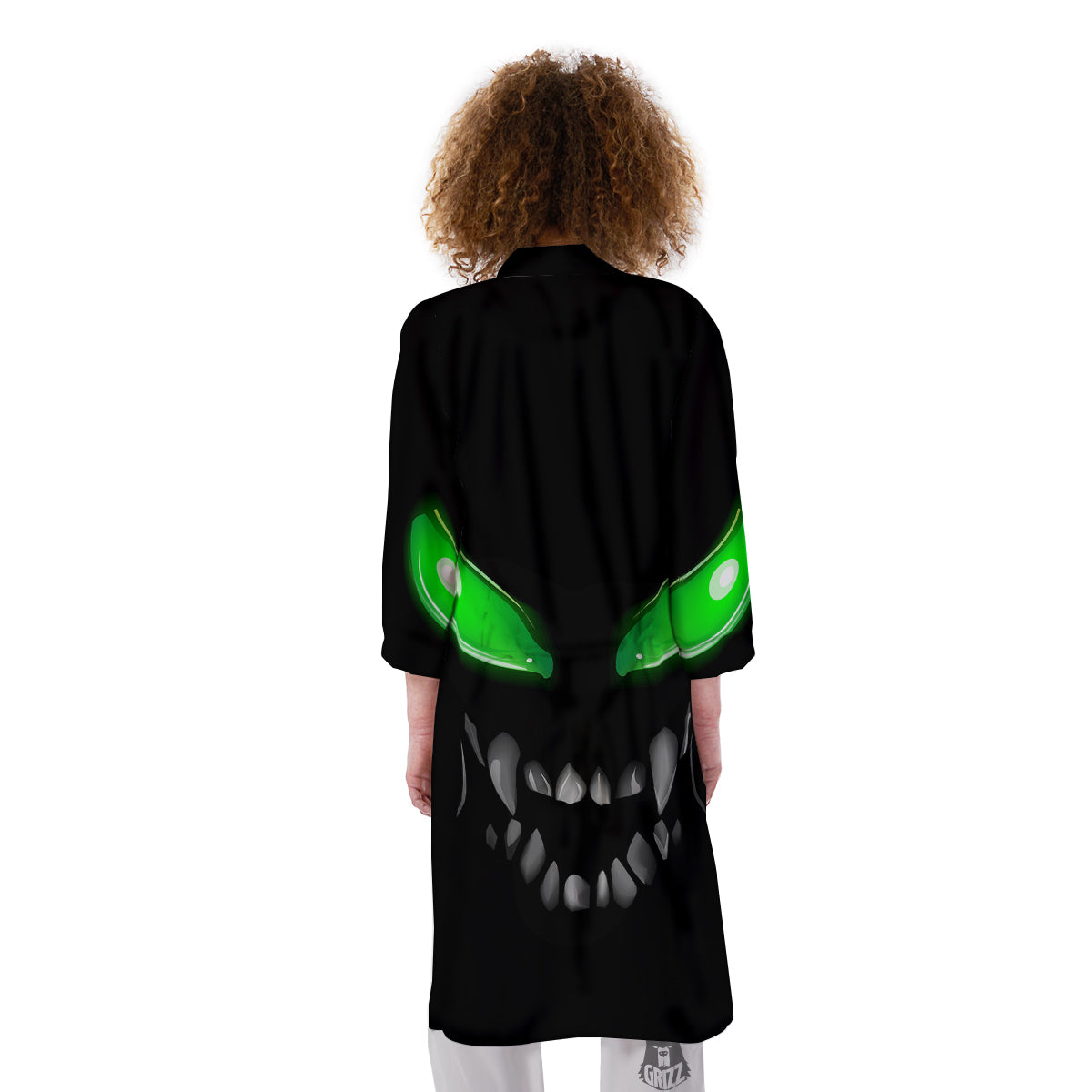 Smiley Face Monster Black Print Kimono-grizzshop