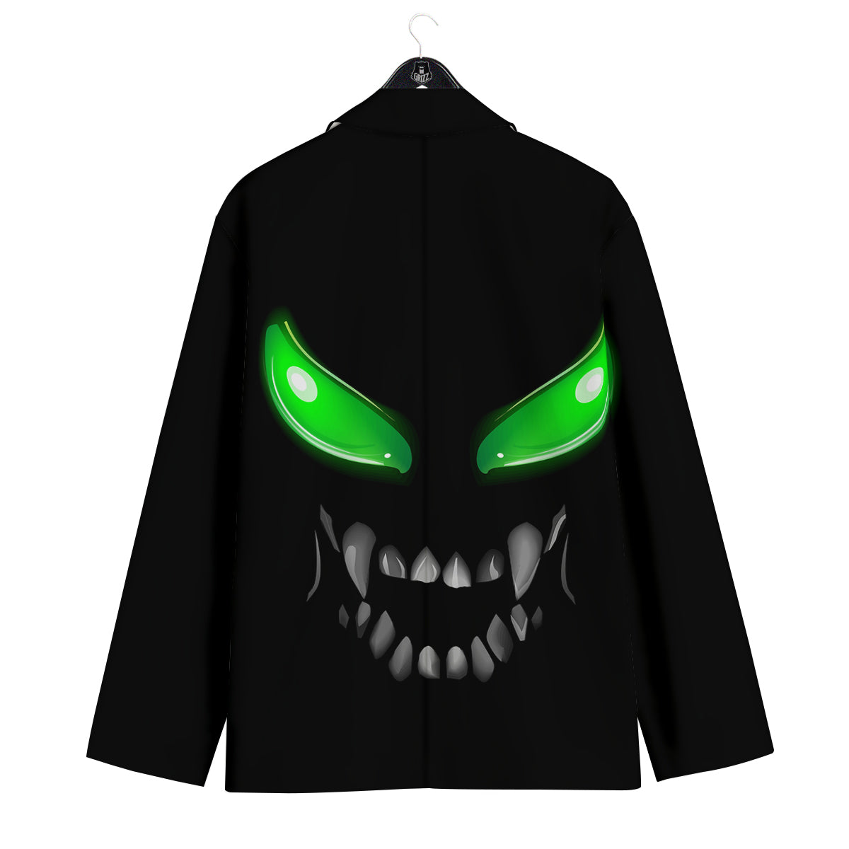 Smiley Face Monster Black Print Men's Sport Coat-grizzshop