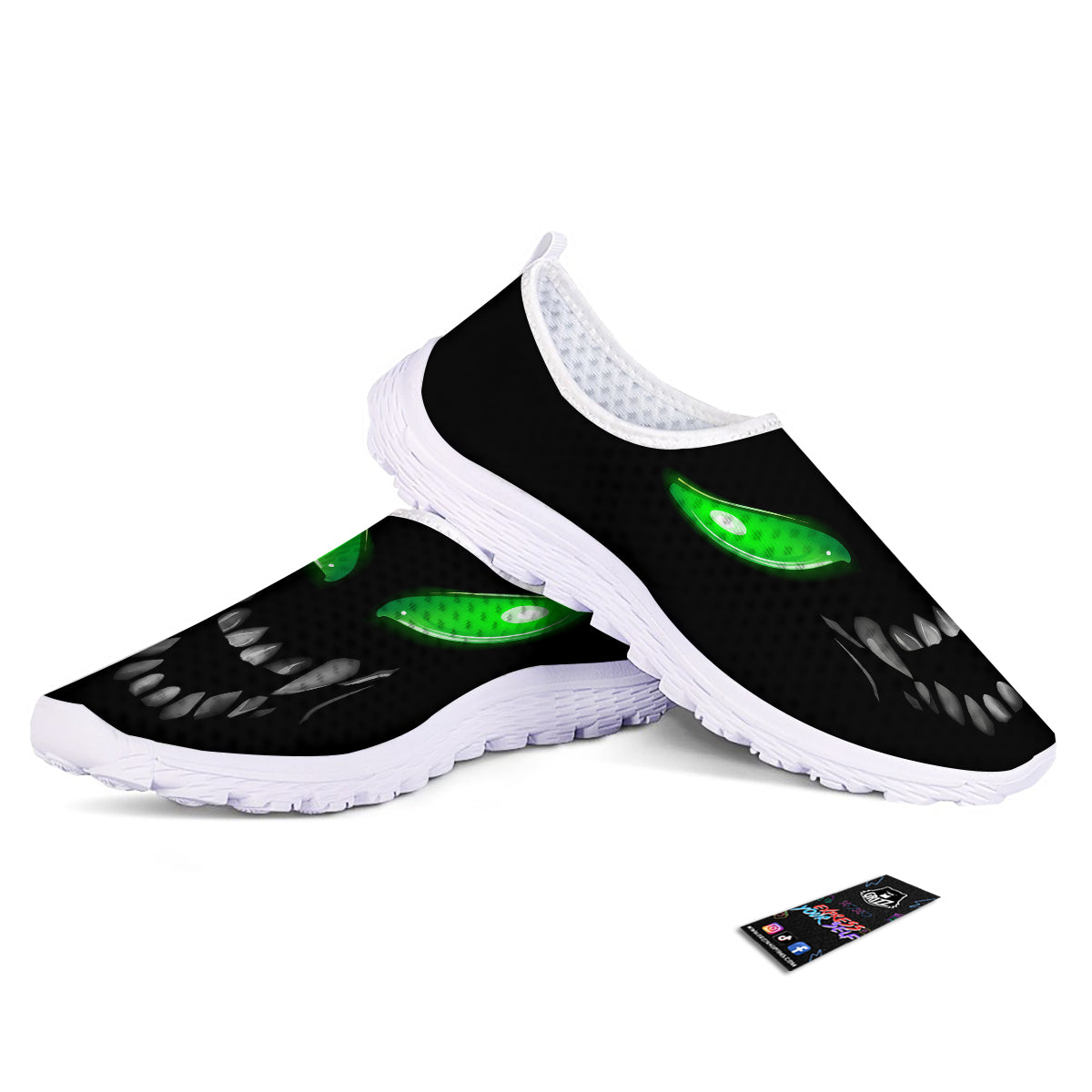 Smiley Face Monster Black Print Nurse Shoes-grizzshop