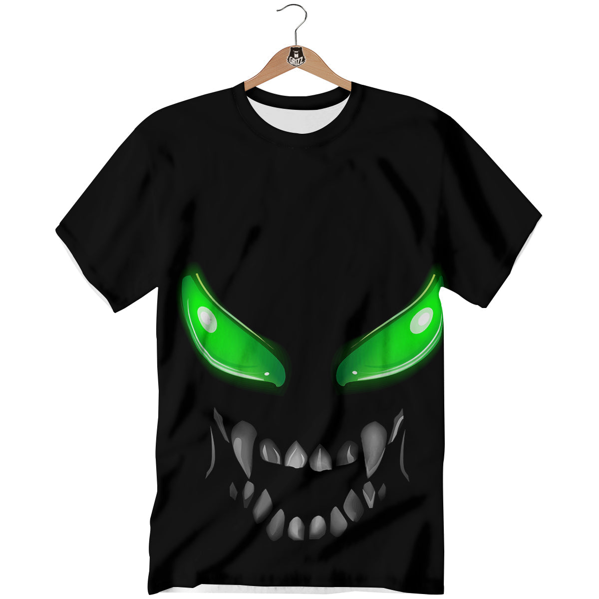 Smiley Face Monster Black Print T-Shirt-grizzshop