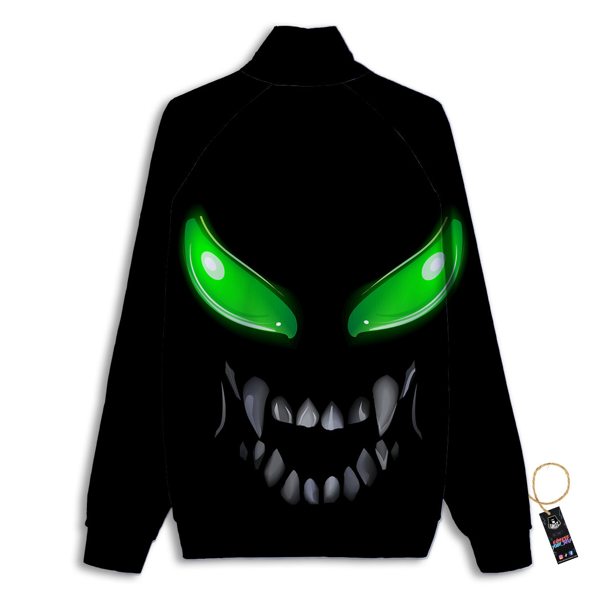 Smiley Face Monster Black Print Track Jacket-grizzshop