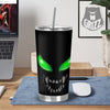 Smiley Face Monster Black Print Tumbler-grizzshop