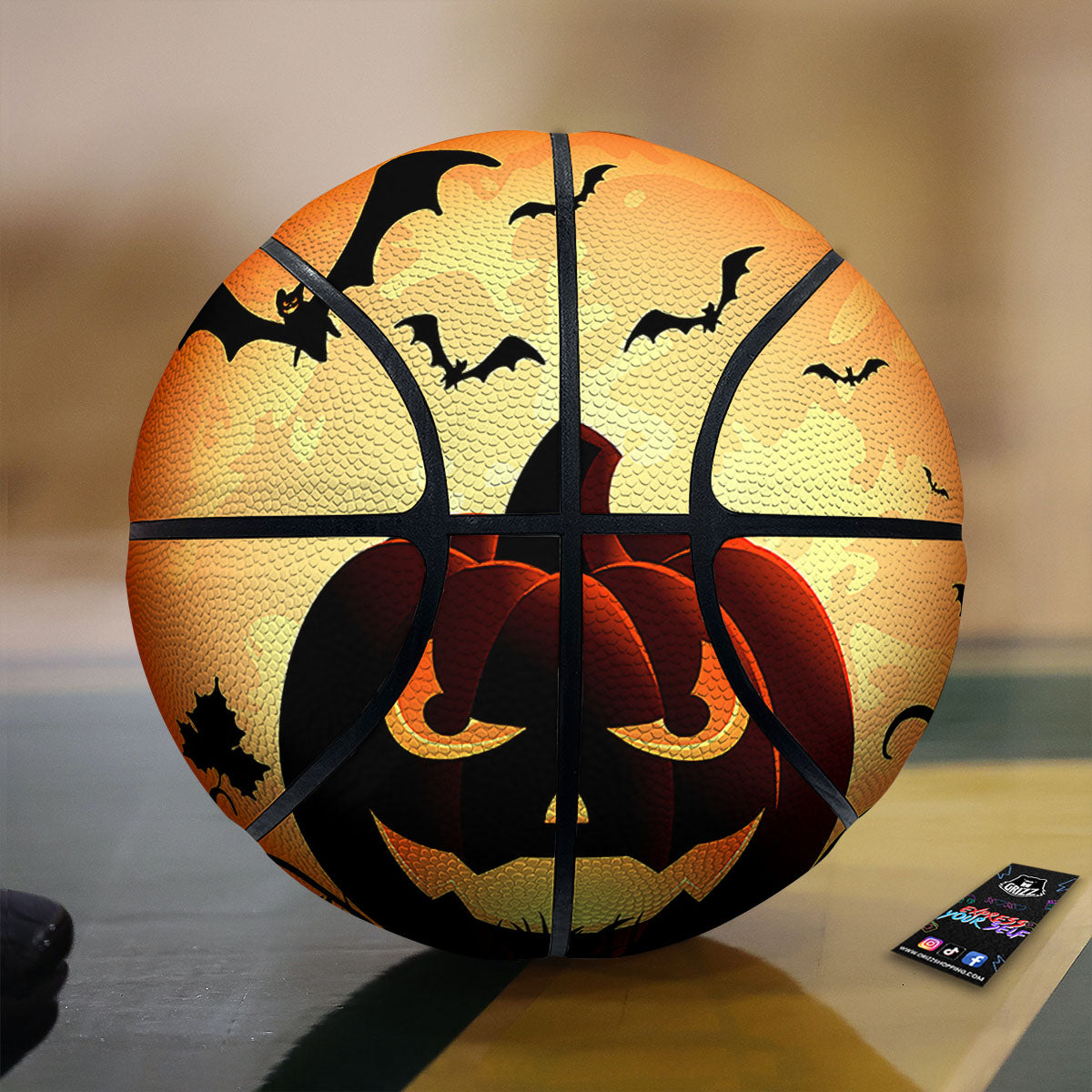 Smiley Faces Halloween Pumpkin Print Basketball-grizzshop
