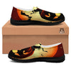 Smiley Faces Halloween Pumpkin Print Black Loafers-grizzshop