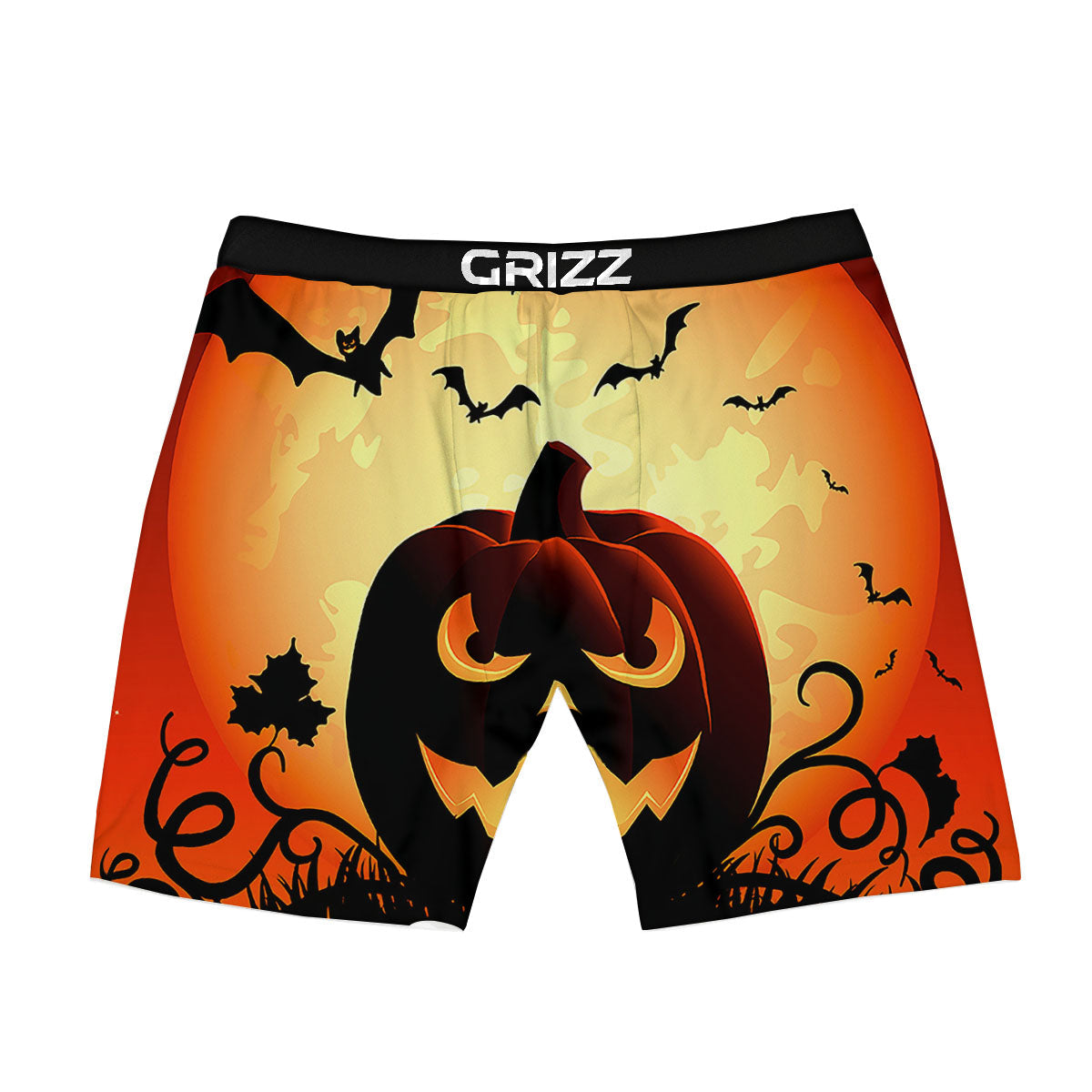Smiley Faces Halloween Pumpkin Print Boxer Briefs-grizzshop