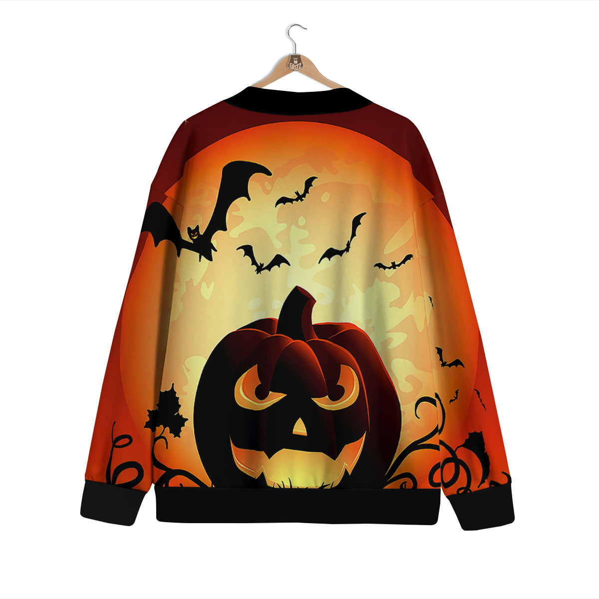 Smiley Faces Halloween Pumpkin Print Cardigan-grizzshop