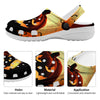 Smiley Faces Halloween Pumpkin Print Clog-grizzshop