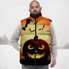 Smiley Faces Halloween Pumpkin Print Down Vest