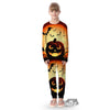 Smiley Faces Halloween Pumpkin Print Kid's Pajamas