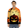 Smiley Faces Halloween Pumpkin Print Men's Dress Shirts-grizzshop