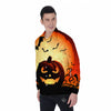 Smiley Faces Halloween Pumpkin Print Men's Long Sleeve Shirts-grizzshop