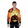 Smiley Faces Halloween Pumpkin Print Men's Long Sleeve Shirts-grizzshop