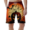 Smiley Faces Halloween Pumpkin Print Men's Shorts-grizzshop