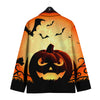 Smiley Faces Halloween Pumpkin Print Men's Sport Coat