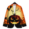 Smiley Faces Halloween Pumpkin Print Men's Sport Coat