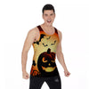 Smiley Faces Halloween Pumpkin Print Men's Tank Top-grizzshop