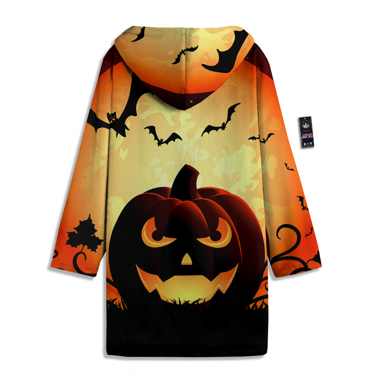 Smiley Faces Halloween Pumpkin Print Men's Windbreaker Jacket