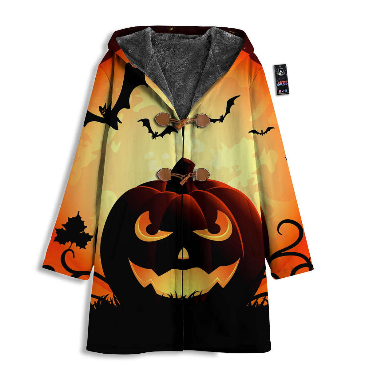 Smiley Faces Halloween Pumpkin Print Men's Windbreaker Jacket