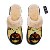 Smiley Faces Halloween Pumpkin Print Slippers-grizzshop