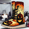 Smiley Faces Halloween Pumpkin Print Snow Boots-grizzshop