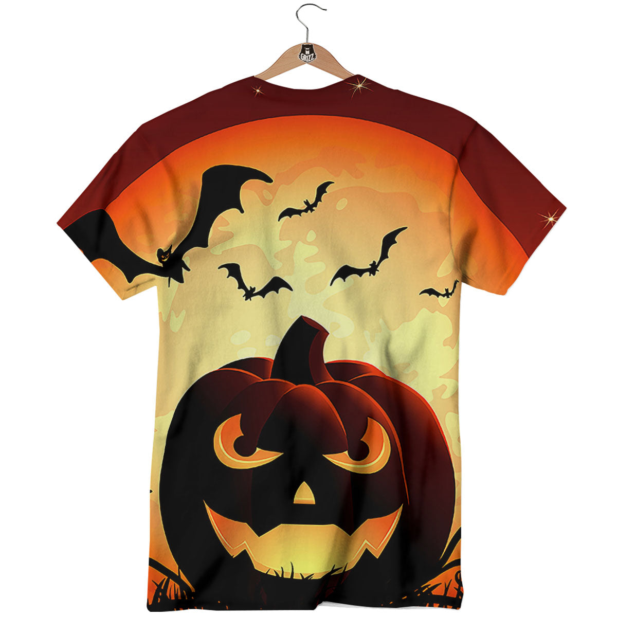 Smiley Faces Halloween Pumpkin Print T-Shirt-grizzshop