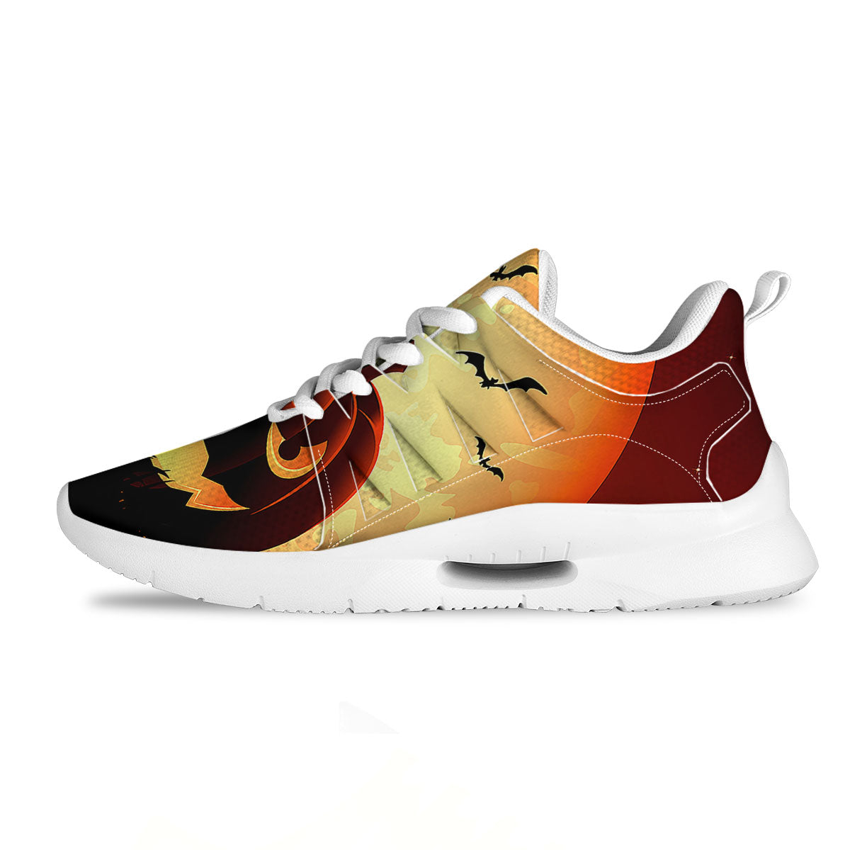 Smiley Faces Halloween Pumpkin Print Tennis Shoes-grizzshop