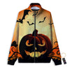 Smiley Faces Halloween Pumpkin Print Track Jacket-grizzshop