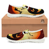 Smiley Faces Halloween Pumpkin Print White Loafers-grizzshop