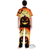 Smiley Faces Halloween Pumpkin Print Women's Pajamas Set-grizzshop